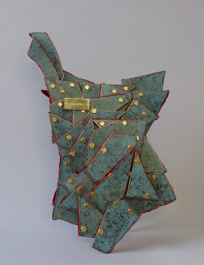False Self Female Torso of metal plates