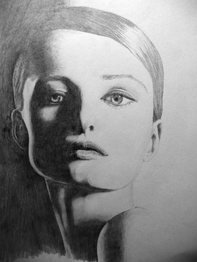 Haughty Pencil drawing of woman's face