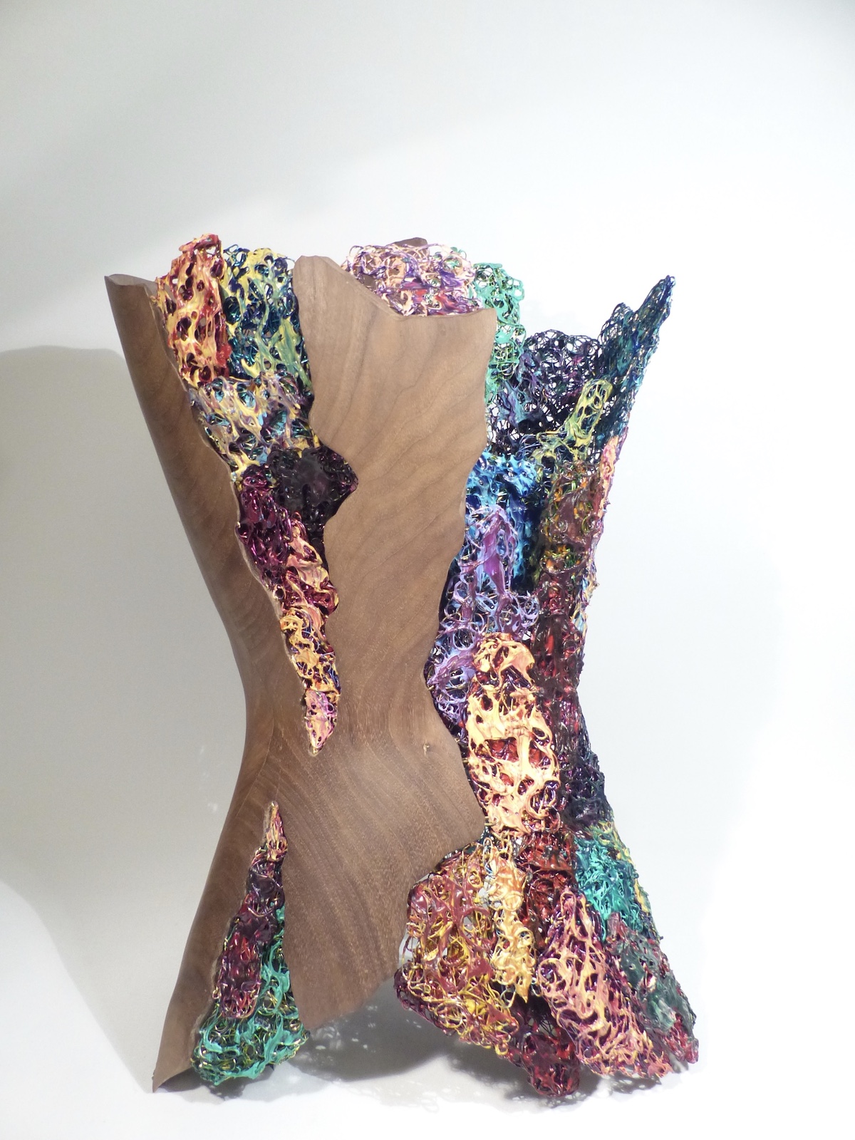 Becoming whole - Walnut impasto wire female torso