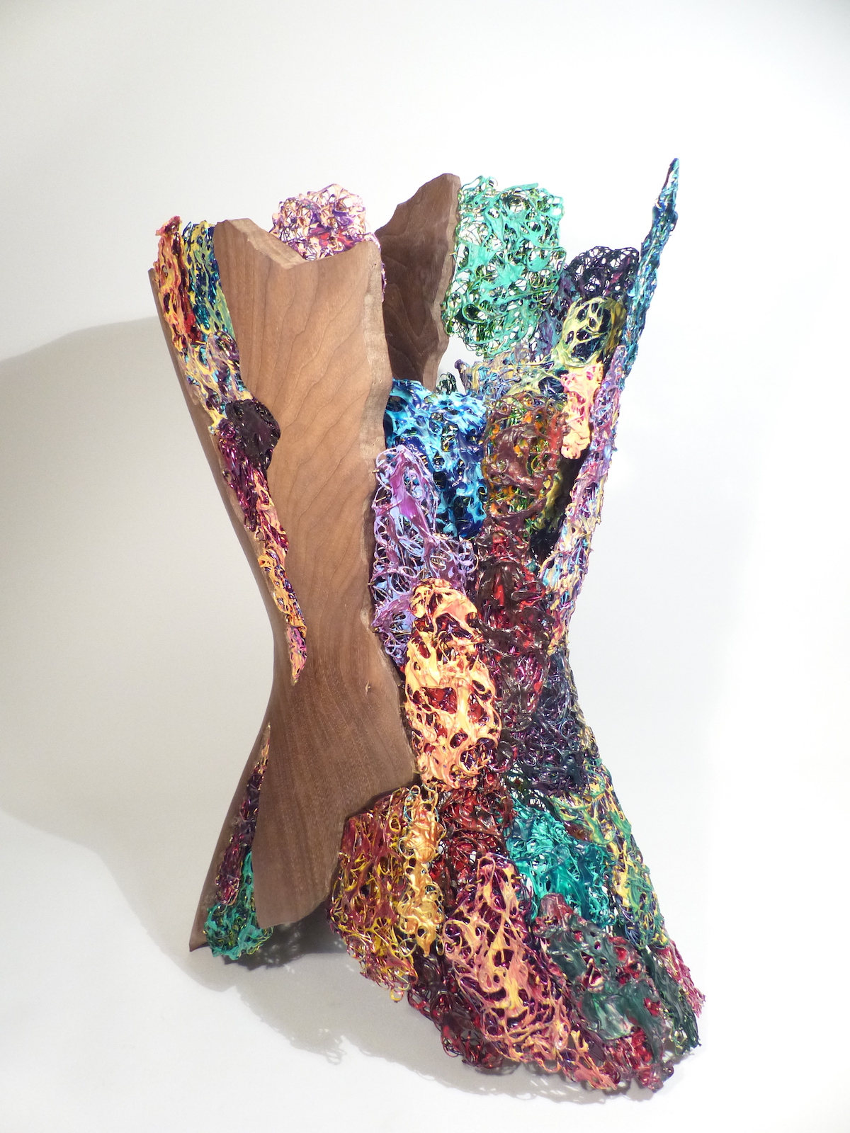 Walnut and paint dragged enamelled wire torsofront wire side